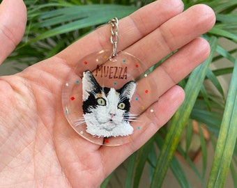 Hand Painted Pet Portrait Keyring | Pet owner gift