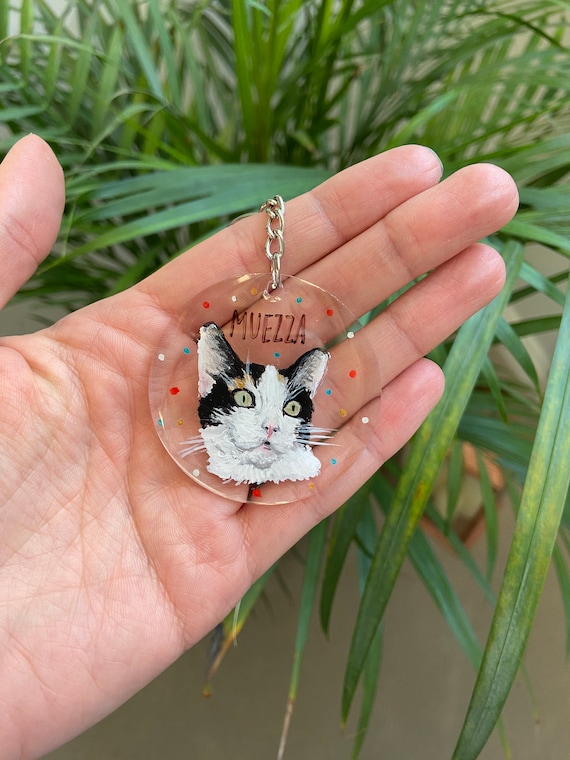 Hand Painted Pet Portrait Keyring | Pet owner gift