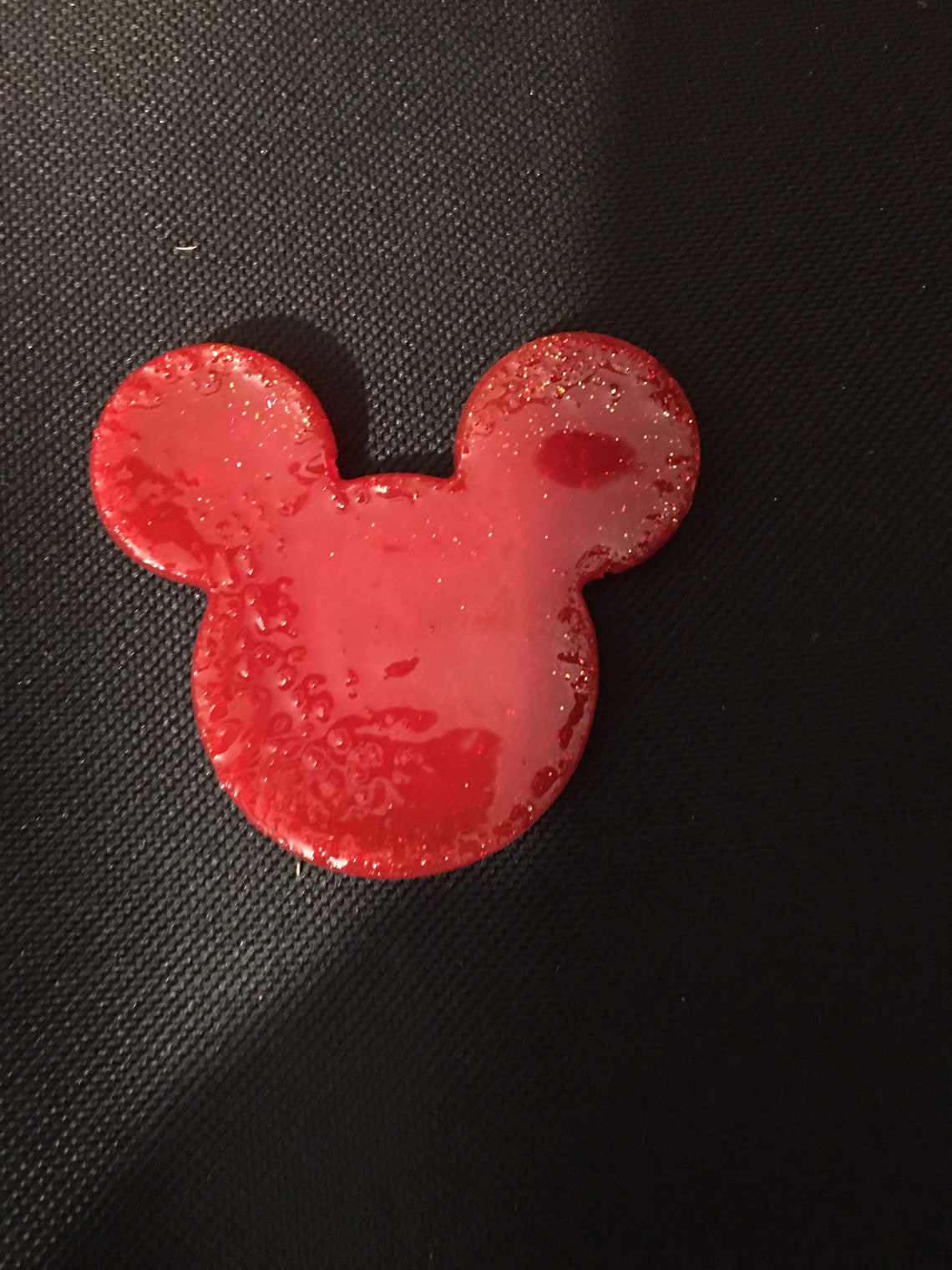 Red and gold Glitter Mickey Mouse Deco Etsy