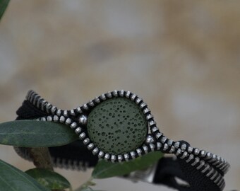 Lava Zipper Bracelet | Bangle | Handmade Industrial Chic Unisex Design