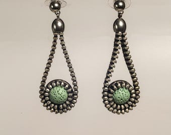 Pendiente largo, pendientes originales ,pendientes de cremallera