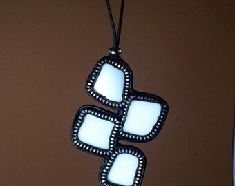 Collar Cremallera y ceramica 4pz