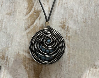 Zipper necklace, long necklace, original necklace, lava necklace, handmade necklace.