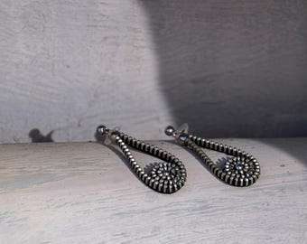 Teardrop Zipper Earrings - | Recycled Zippers | Unique Teardrop Jewelry to Make a Statement