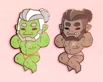 Orc Monster Boyfriend Gold Enamel Pin