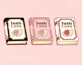 Tusk Love Romance Novel Book Gold Enamel Pin