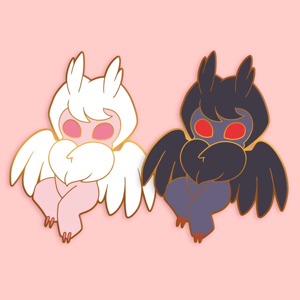 Mothman Monster Boyfriend Gold Enamel Pin