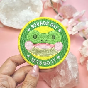 Gay Frog Patch - Iron-on Embroidered Patch