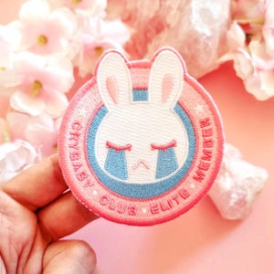 Crybaby Club Bunny Patch - Iron-on Embroidered Patch