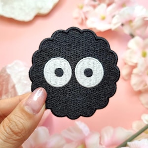Soot Sprites Susuwatari Ghibli Patch - Iron-on Embroidered Patch