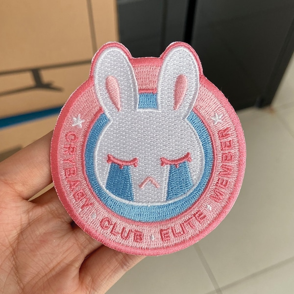 Crybaby Club Bunny Patch - Iron-on Embroidered Patch