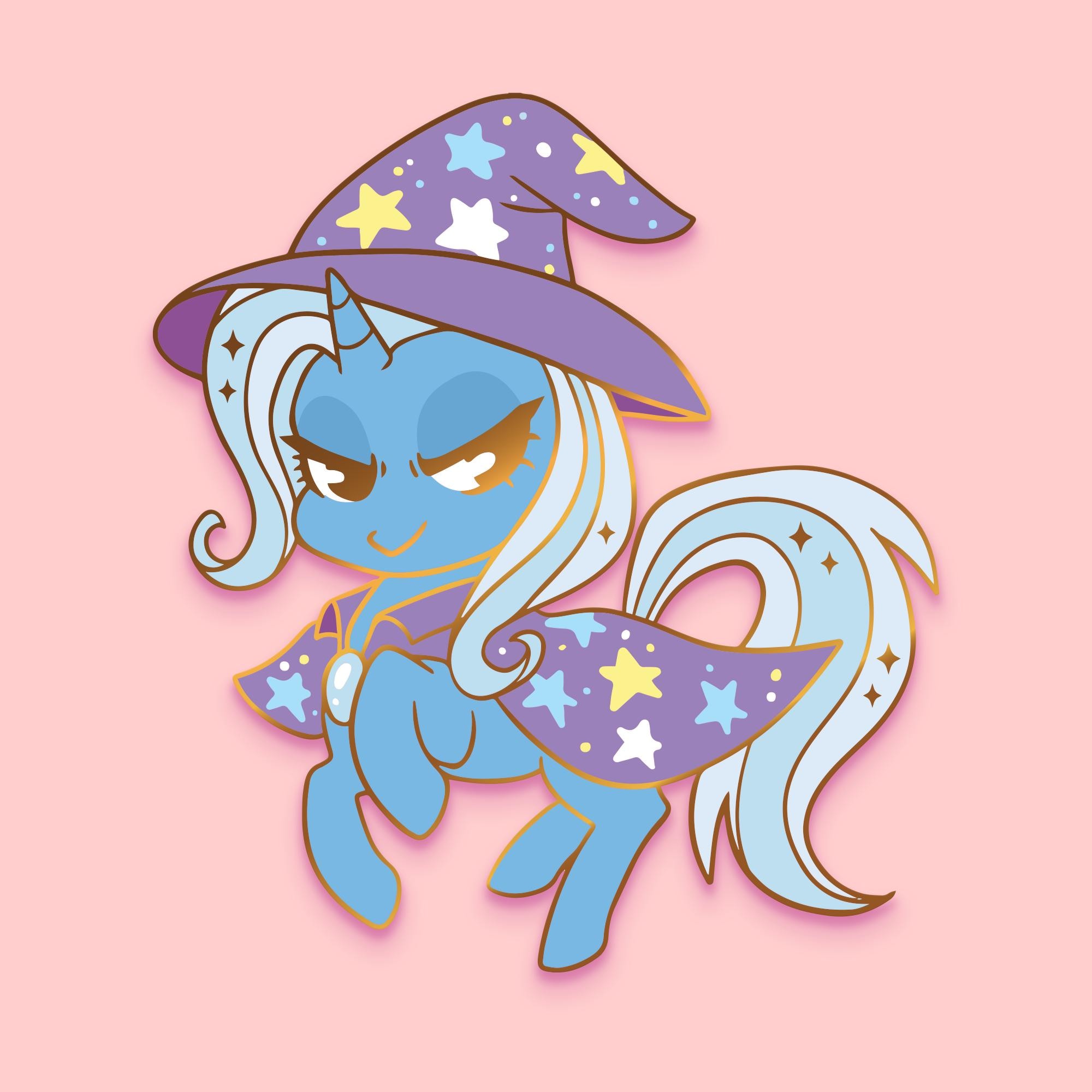 Trixie Lulamoon MLP My Little Pony Gold Hard Glitter Enamel