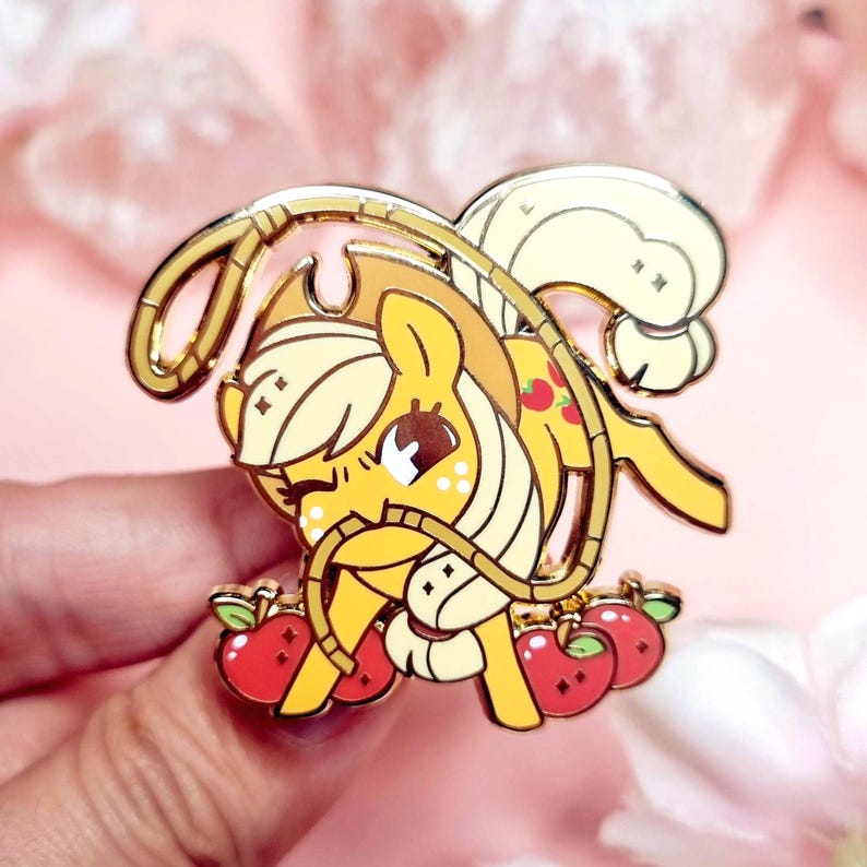 Applejack MLP - My little Pony - Gold Hard Enamel Pin Bild 1