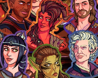 Baldur's Gate 3 Character Stickers | Glossy Waterproof Vinyl