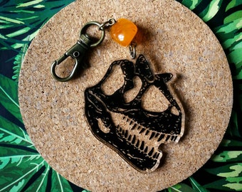 Pendant "Carnotaurus" - Dinosaurs, Theropods, Cretaceous, Paleontology, Horns, Saurischia, Keychain, bronze - Rock&Roadkill
