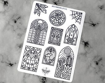 Sticker Sheet Dancing On Glass B W Church Etsy Uk