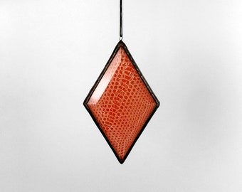 Orange Stained Glass Suncatcher Snake Skin - Window Decor, Wall Decor, Stained Glass, Goth, Glass Art - Rock&Roadkill