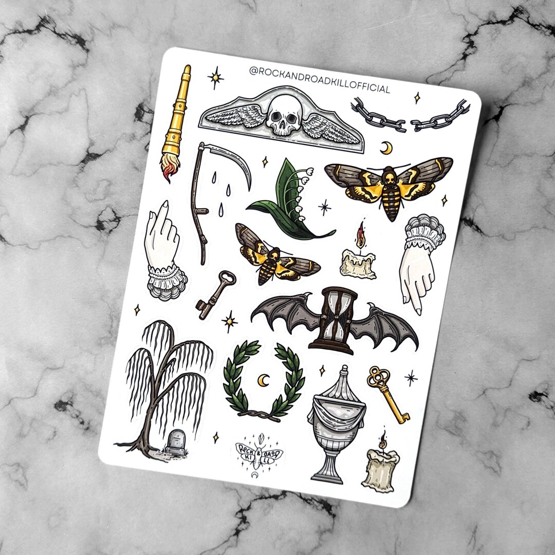 Sticker Sheet - Victorian, Cemetery, Memento Mori, Funeral, Tombstone ...