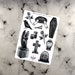 Sticker sheet 'Graveyard' - Funeral, Tombstone, Grave, Coffin, Rose, Wreath, Raven, Candle, Urn, Goth, dark, Sticker, Vinyl - RockAndRoadkill 