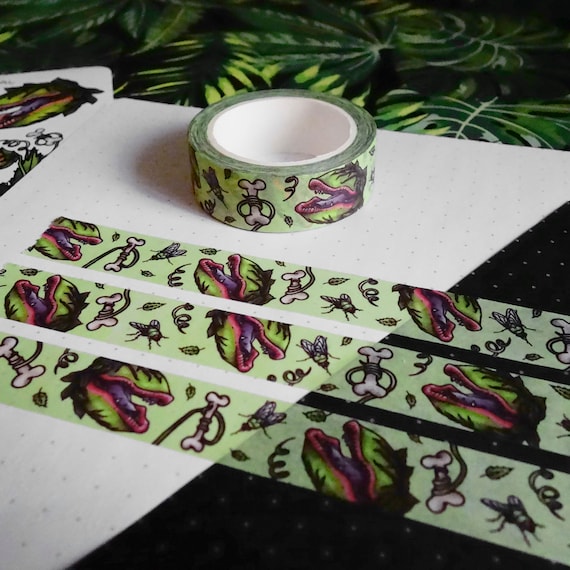 Washi Tape "Hungry" - Fleischfressende Pflanze, Audrey, Venusfliegenfalle, Kannenpflanze, Nepenthes, Schädel, Journaling - Rock&Roadkill