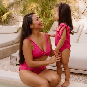 Matching Swim Mommy and Me Bikini Set - Family Mini Swimwear for Toddlers, Mommy & Sister Outfits, Summer Beachwear