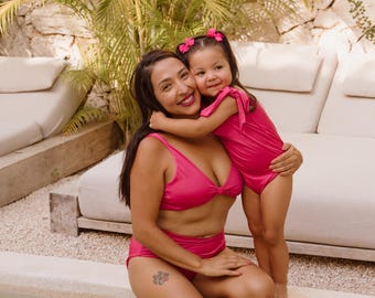 Pink Mommy and Me Swimsuits - Matching Family Bikini Set
