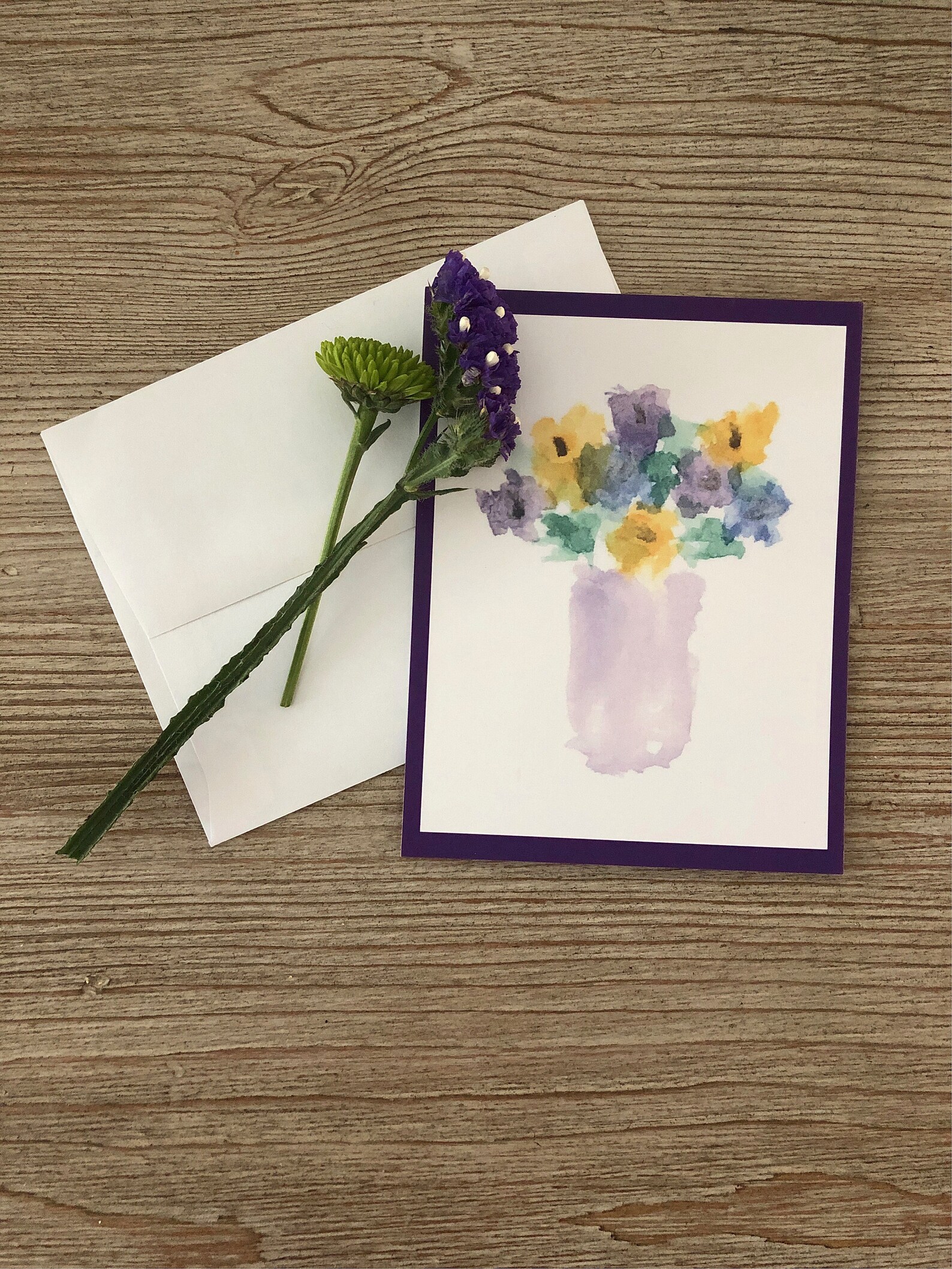 Set of 5 FLAT Note Cards with Envelopes Etsy