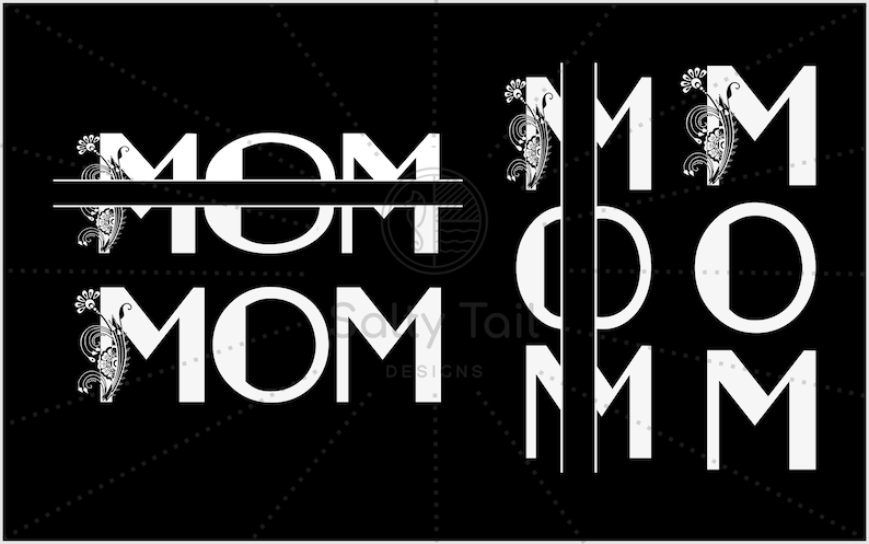 Download MOM Monogram Split SVG Cut File Digital Download Digital ...