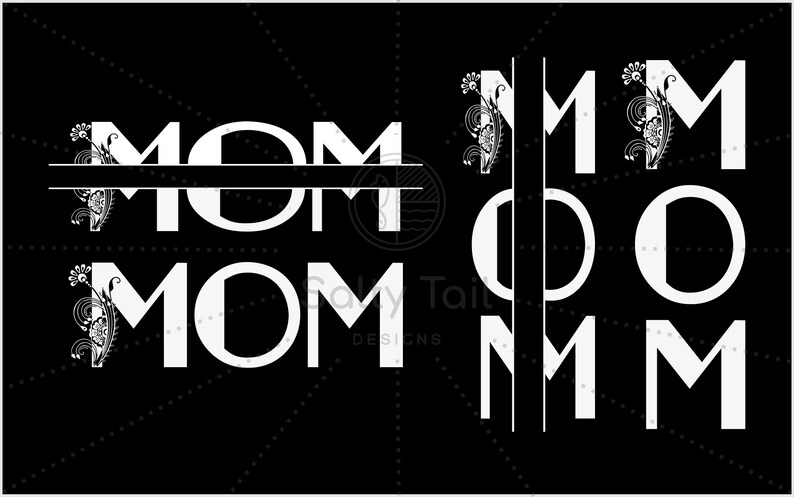 Download MOM Monogram Split SVG Cut File Digital Download Digital ...