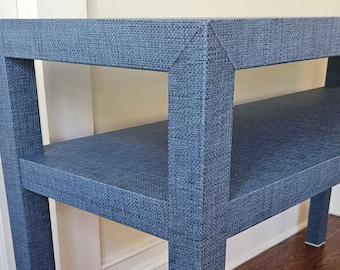 Hand Wrapped Grasscloth Console Table: Hallway or Behind Sofa