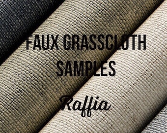 Faux Raffia Grasscloth Samples: Durable Vinyl Wallcovering