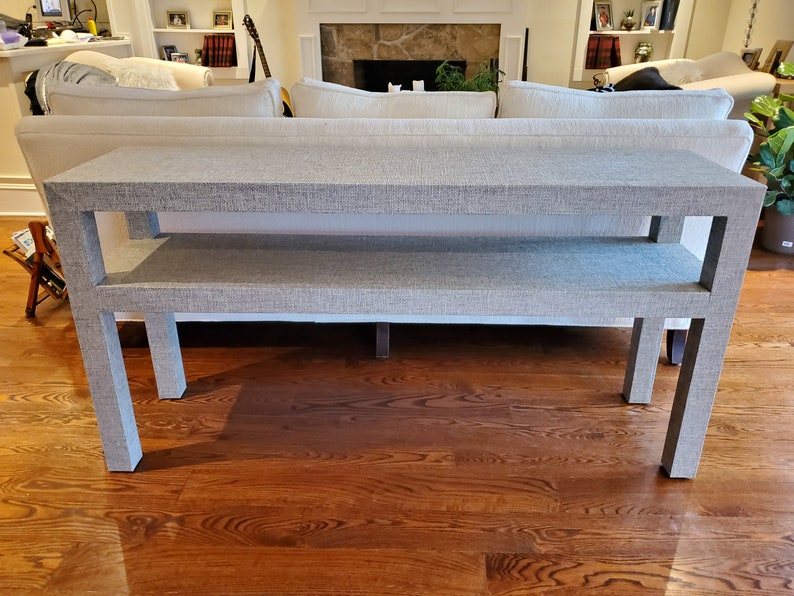 Grasscloth Wrapped Console Table Custom Built to Your Etsy