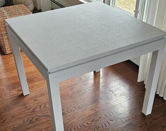 Faux Grasscloth Game Table: Low Profile Mahjong, Card & Puzzle Table
