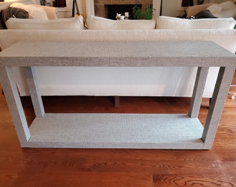 Grasscloth Wrapped Console Table: Custom Living Room Furniture