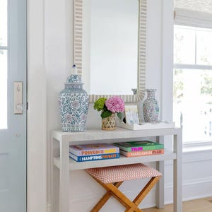 Hand Wrapped Grasscloth Console Table: Living Room Sofa Table