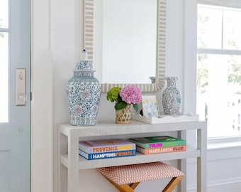 Hand Wrapped Grasscloth Console Table: Living Room Sofa Table