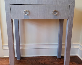 Small Grasscloth Console Table with Drawer