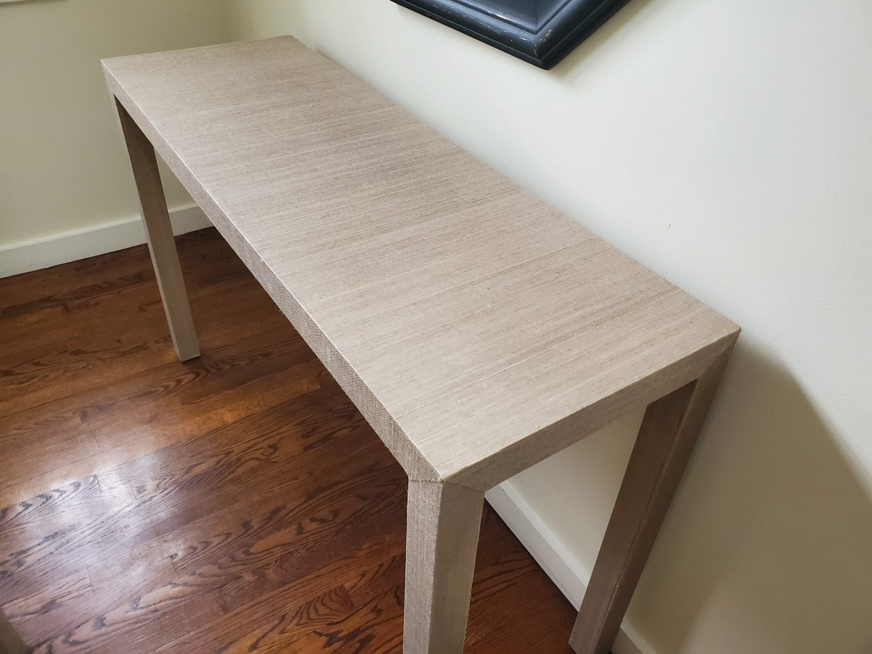 Grasscloth Console Table Entryway Table Modern Coastal Grand Millennial ...