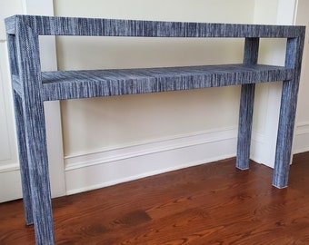 Hand Wrapped Paperweave Console Table: Custom Parsons Table