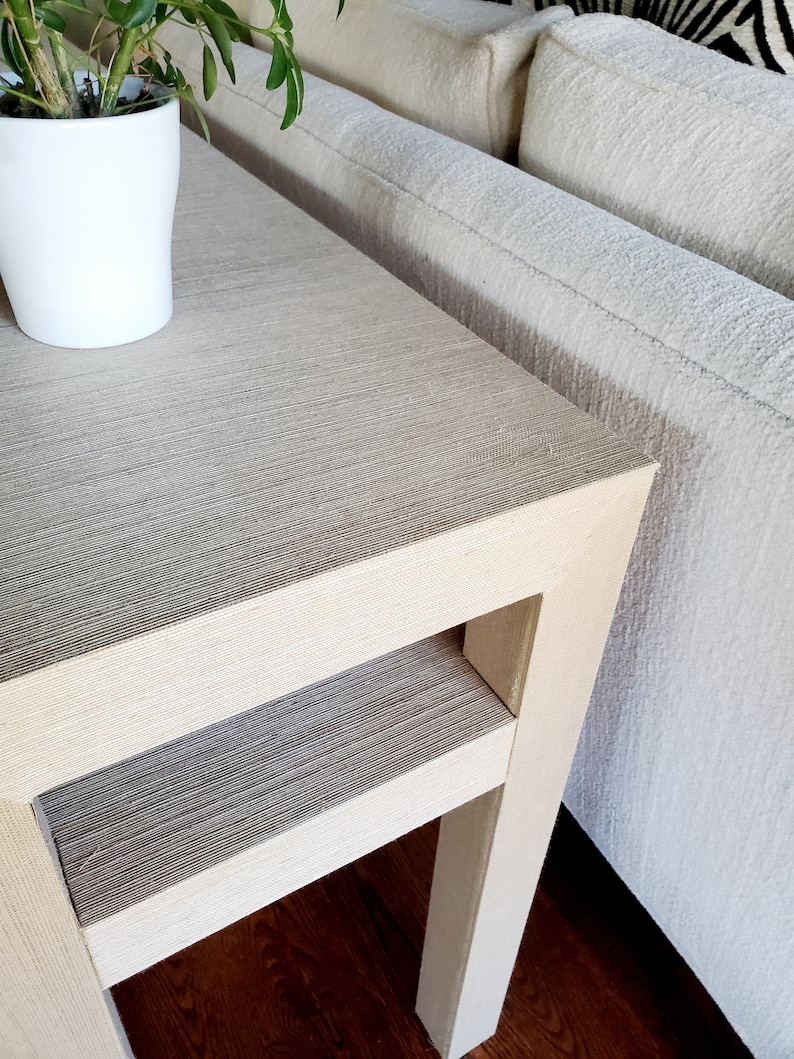 Grasscloth Wrapped Console Table Custom Built to Your Etsy