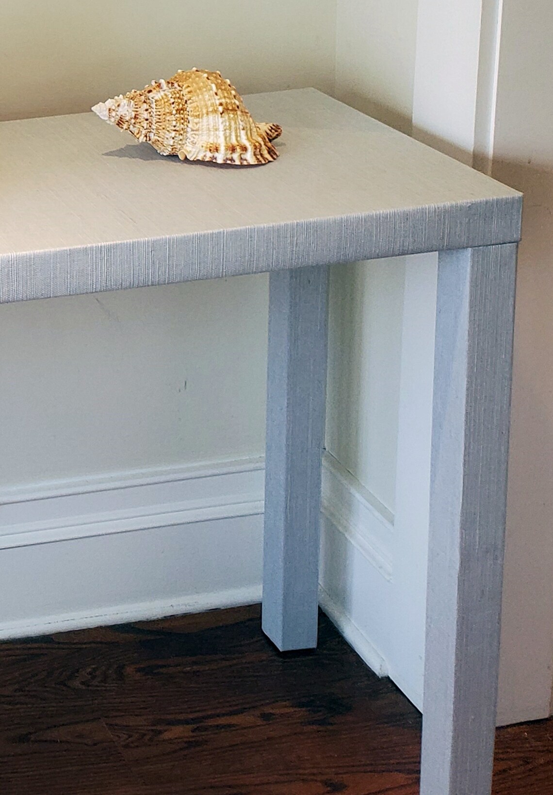 Hand Wrapped Grasscloth Console Table Raffia Wrapped Console Etsy