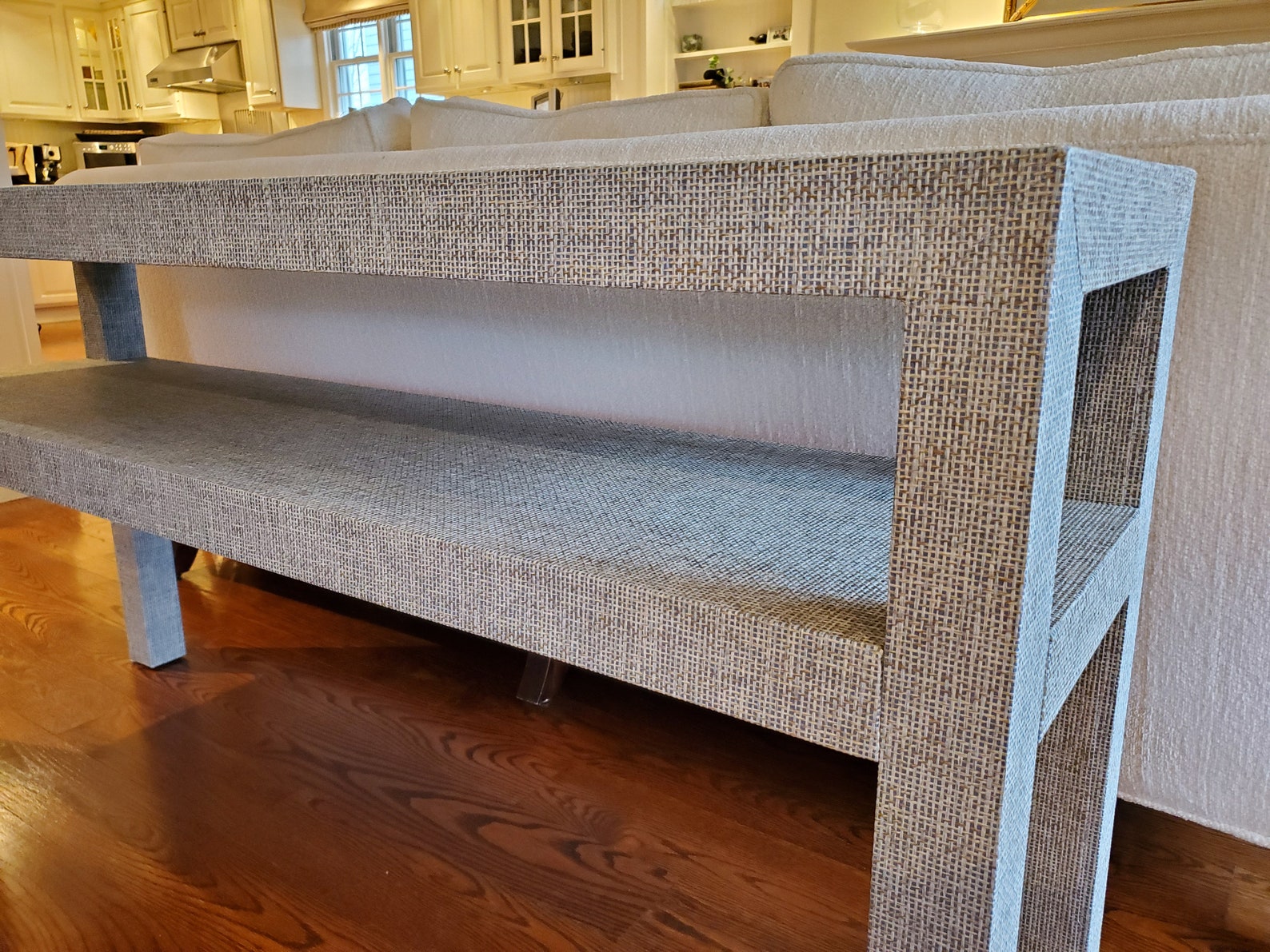 Wallpaper Furniture Wrapped Console Table Grasscloth Furniture Table