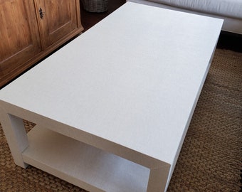 Custom Grasscloth Coffee Table: Living Room Furniture