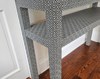 Paperweave Wrapped Console Table: Custom Parsons Table