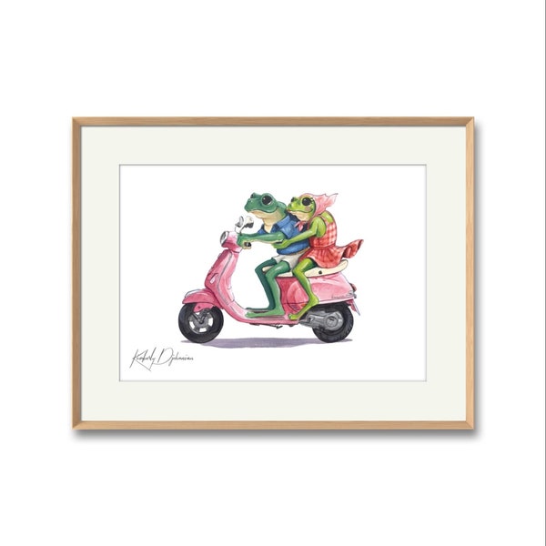A5 Froggy couple on holiday print