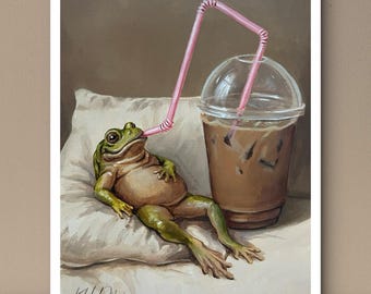 Frog Sipping on Coffee (Digital Download)
