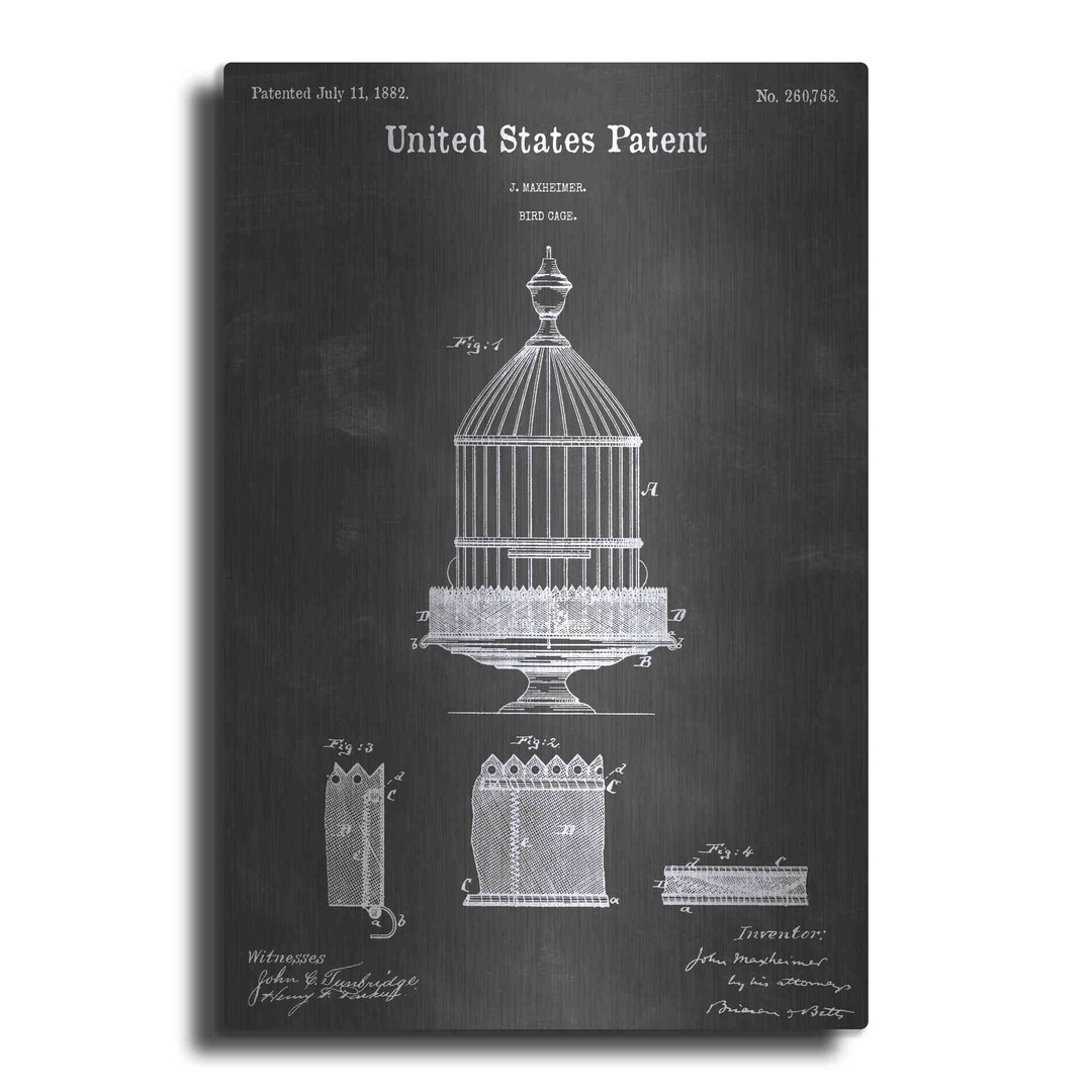 Bird Cage Vintage Patent Blueprint by Epic Portfolio, Metal Wall Art - Etsy