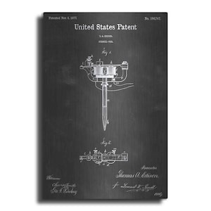Stencil Pen Vintage Patent Blueprint by Epic Portfolio, Metal Wall Art