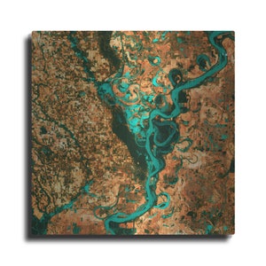 Earth As Art: Meandering, Metal Wall Art