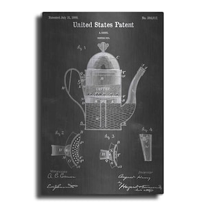 Coffee Pot Vintage Patent Blueprint by Epic Portfolio, Metal Wall Art